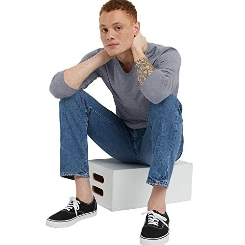 Hanes Originals Men's Tri-Blend Long Sleeve T-Shirt, Athletic Navy PE Heather, Medium thumbnail 5