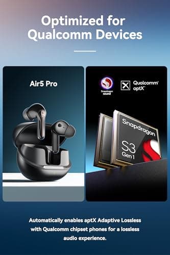 SoundPEATS Air5 Pro Hi-Res Wireless Earbuds, LDAC & aptX Lossless, Audiophile-Grade Sound with Wide Soundstage, 37H Playtime, Bluetooth 5.4, IPX5 Waterproof, Multipoint Connection thumbnail 3