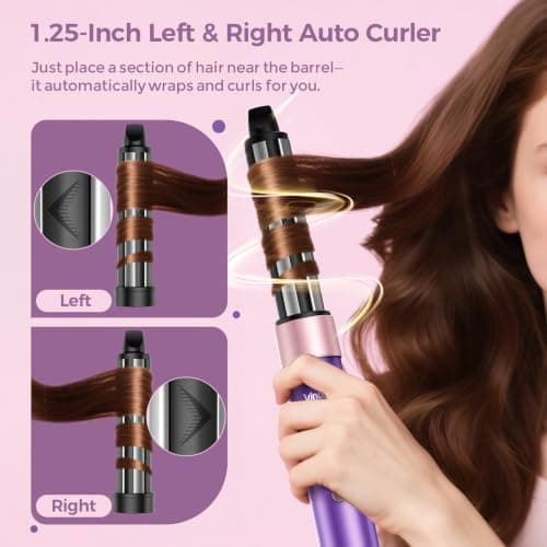 Vincofy 7 in 1 Hot Air Styler,1500W Hair Dryer Brush with Auto-Wrap Curlers
