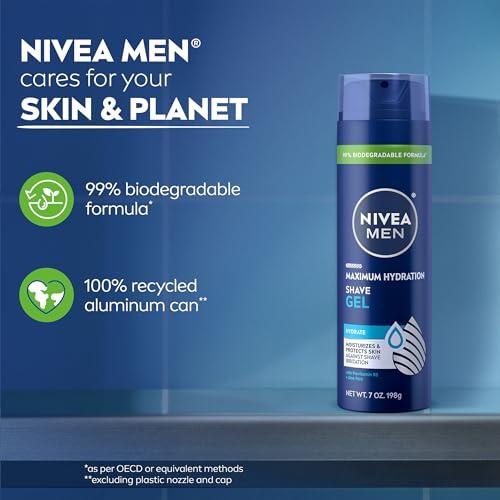 NIVEA MEN Gel para Afeitar Máxima Hidratación con Aloe Vera y Provitamina B5 (Paquete de 3)
