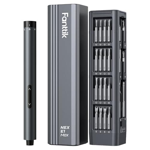 Fanttik E1 Max Electric Screwdriver, Mini Precision Screwdriver Set, 50 Magnetic Bits, Magnetic Storage, 5/32‘’Hex, Repair Tool Kit for Electronics Phone Camera Laptop Watch for Da