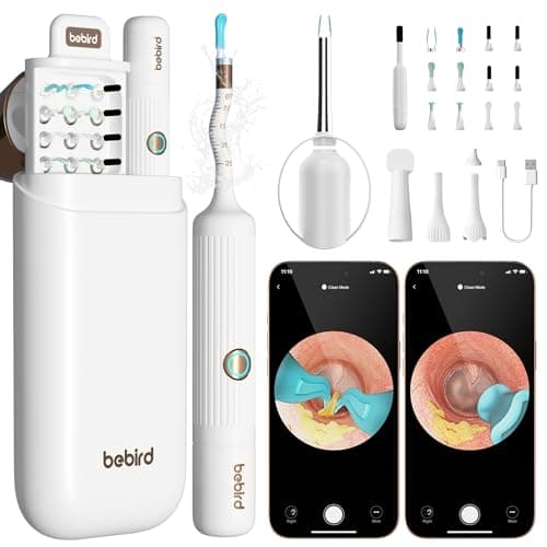 BEBIRD Earsight Plus: Limpiador Visual de Oídos para Toda la Familia (Blanco)