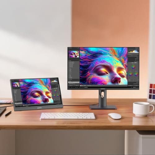 KOORUI 15.6 inch Portable Monitor FHD 1080P IPS External Display, Second Screen for Travel and Office, USB-C HDMI Gaming Monitor with Kickstand & Speakers for Laptop PC thumbnail 13