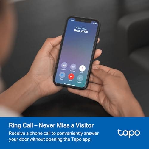 Tapo 2K Wireless Smart Video Doorbell with Chime - 160° Ultra-Wide View,Person Detection, Ring Call, 2-Way Audio, Subscription-Free Local Storage/Optional Cloud, Motion Only Alert, thumbnail 5