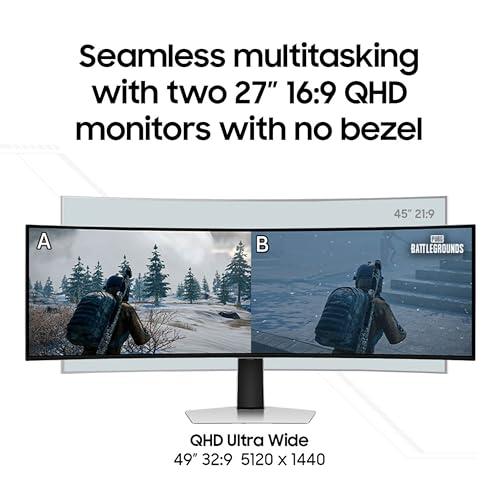 Samsung 49" Odyssey G93SC Series Curved Gaming Monitor, QD-OLED, 240Hz, 0.03ms, DQHD, G-Sync Compatible, FreeSync Premium Pro, Adjustable Stand thumbnail 11