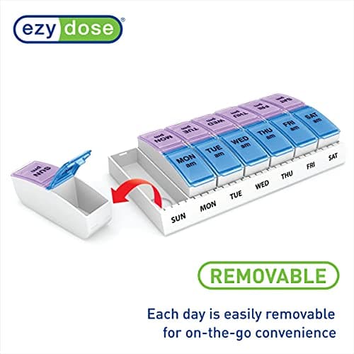 EZY DOSE: Organizador Semanal de Pastillas AM/PM con Pop-Outs