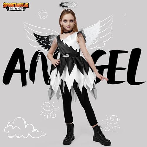 Miniatura de Disfraz de Ángel Caído para Niña Spooktacular Creations, Talla M 2