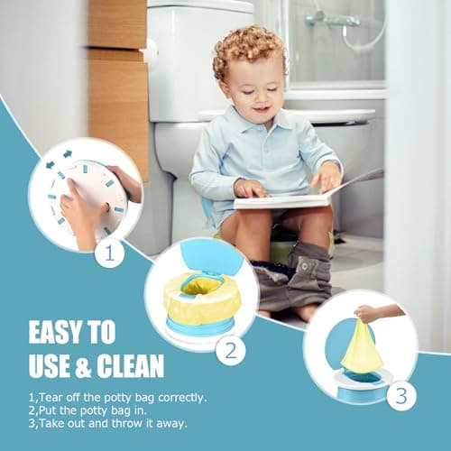 Portable Potty for Toddler Travel Foldable Potty Seat for Toddler Training Toilet for Kids Boys Girls Car On The Go Potty Travel Toilet Chair for Camping Park Indoor/Outdoor thumbnail 4