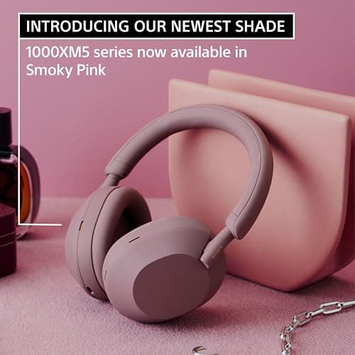Sony WH-1000XM5 Premium Noise Cancelling Wireless Headphones, Smoky Pink
