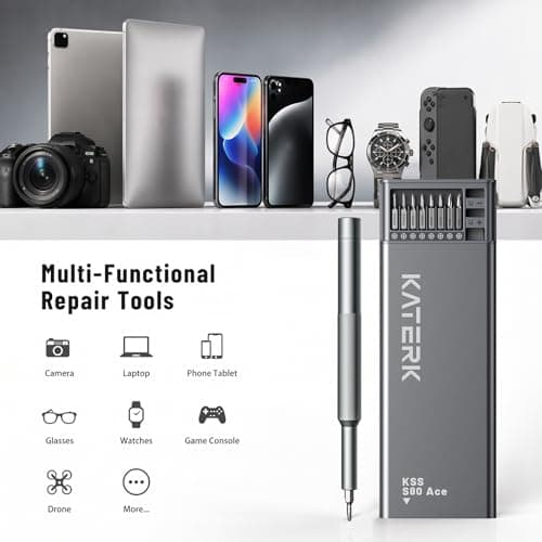 Set de Destornilladores de Precisión KATERK 80 en 1, Kit de Reparación Magnético