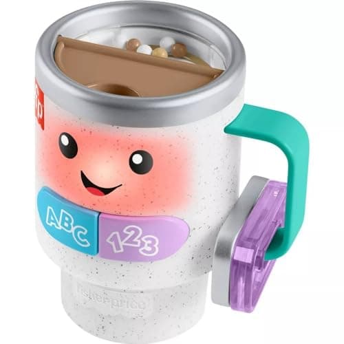 Fisher-Price Baby & Toddler Toy Laugh & Learn Coffee Mug Musical Activity with Lights & Educational Songs for Infants Ages 6+ Months