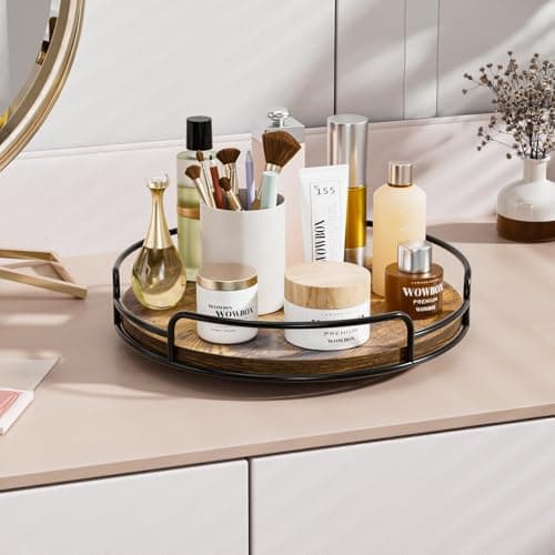 WOWBOX 2 Pack Lazy Susan Organizer for Table Top Rotating Spice Rack Organization 10" + 9" Wood Lazy Susan Turntable Organizer for Cabinet Kitchen Pantry Countertop Bathroom Vanity thumbnail 7