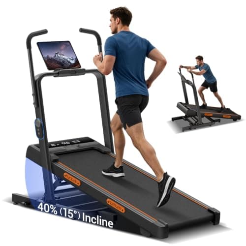 40% (15°) Incline Walking Pad Treadmills for Home, Elevated Dual Handle Bar