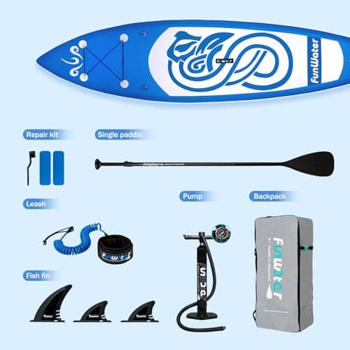 FunWater 10'×31"×6" Inflatable Stand Up Paddle Board with Premium SUP Paddleboard Accessories, Wide Stable Anti-Slip EVA Deck,Paddle Boards for Adults & Youth of All Skill Levels thumbnail 4