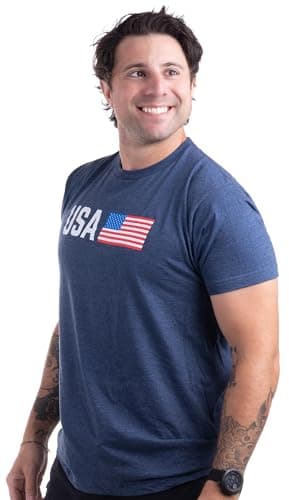 USA Tee Shirt - American Pride United States Patriotic T-Shirt for Men Women - (Adult,L) Navy Blue thumbnail 3