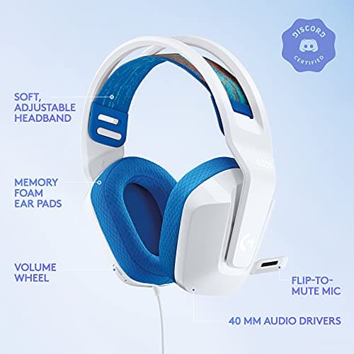 Logitech G335 Wired Gaming Headset with Flip to Mute Microphone - White thumbnail 6