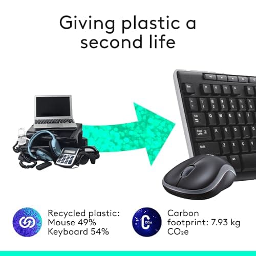 Logitech MK270 Wireless Keyboard and Mouse Combo for Windows, 2.4 GHz Wireless, Compact Mouse, 8 Multimedia and Shortcut Keys, 2-Year Battery Life, for PC, Laptop - Black thumbnail 4