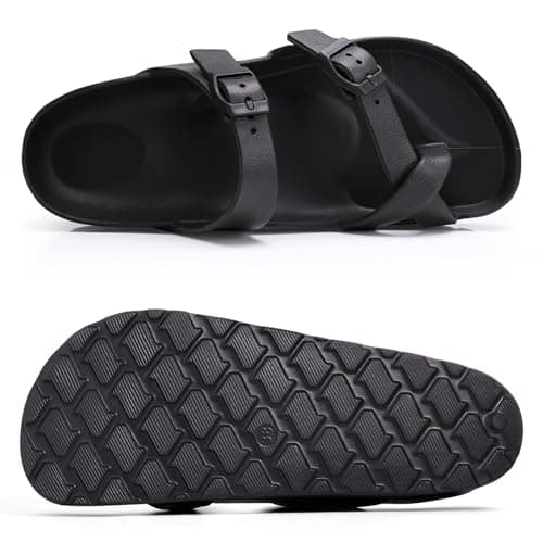 Goosecret Women's Platform Sandals with Arch Support Comfortable Foam Slides Summer Beach Sandals with Adjustable Buckle Black, 36 thumbnail 7