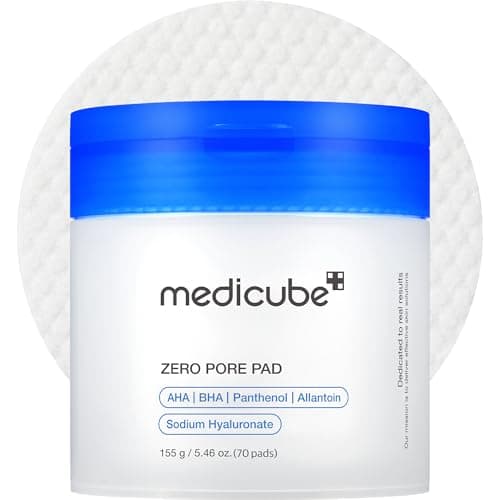 medicube Toner Pads Zero Pore Pad 2.0 | Dual-Textured Facial Pad for Exfoliation and Pore Care with 4.5% AHA Lactic Acid, 0.45% BHA Salicylic Acid | Ideal for All, Korean Skin Care