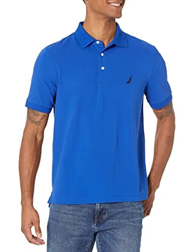 Nautica Men's Short Sleeve Solid Stretch Cotton Pique Polo Shirt Shirt, Bright Cobalt, XX-Large thumbnail 3