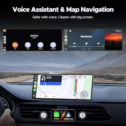 Pantalla Volam 11'' Inalámbrica: CarPlay, Android Auto, Netflix y Cámara