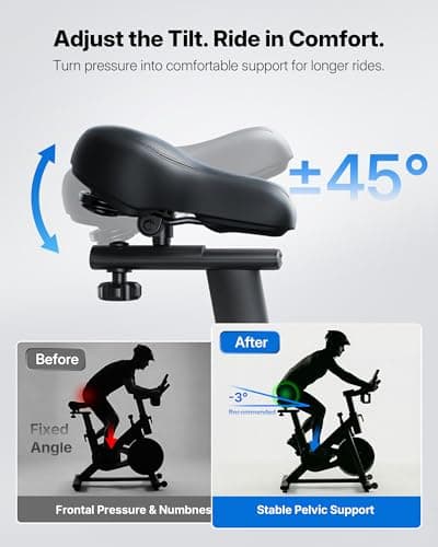 Merach Exercise Bike, Magnetic Friction Stationary Bike with Brake Pad and Exclusive App, Low Noise Indoor Cycling Bike with 300lbs Weight Capacity, Tablet Mount and Fitness Course thumbnail 8