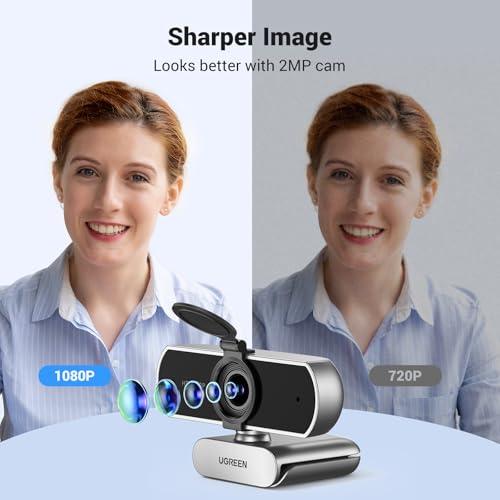 UGREEN Full HD 1080P Webcam with Microphone, 2 Noise-Canceling Mics, 85° Fov & Fixed Focus, Plug and Play, Auto Light Correction, Privacy Cover PC Camera for Zoom/Skype/Teams, Swit thumbnail 2