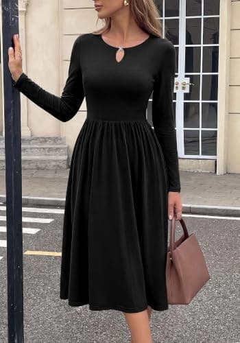 Miniatura de KIRUNDO Vestido Midi de Manga Larga para Mujer de Otoño 2026 5