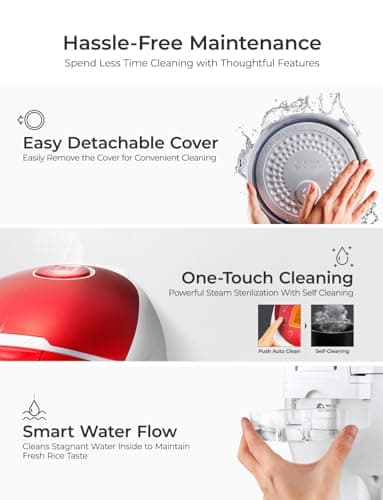 CUCKOO Micom Rice Cooker 6 Cup Uncooked / 12 Cup Cooked, Fuzzy Logic Rice Maker with Delay Timer & Keep Warm Setting, Versatile Food Steamer for Cooking, Non-Stick Inner Pot, Red (