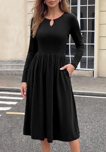 Miniatura de KIRUNDO Vestido Midi de Manga Larga para Mujer de Otoño 2026 2