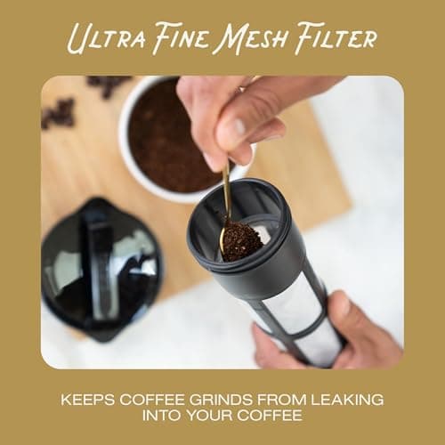 Takeya Deluxe Cold Brew Coffee Maker - BPA-Free Tritan Pitcher with Airtight Leakproof Lid, Silicone Grip Handle, Fine-Mesh Filter - Shatter-Proof, Dishwasher Safe, Made in USA - 1 thumbnail 4
