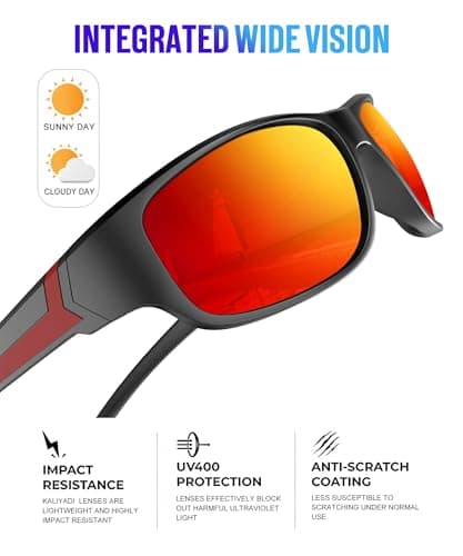 Lentes de Sol Polarizados KALIYADI para Hombre: Deportes y Protección UV400