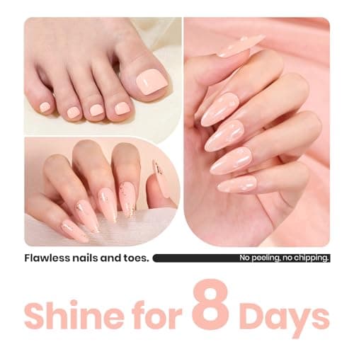 Beetles Nail Polish Bubble Bliss, 2 in 1 Nail Strengthener Polish Growth Nail Ridge Filler Base Coat Nail for Damaged Thin Nails Natural Nails Bubbly Bliss Nude Pink 15ML thumbnail 5