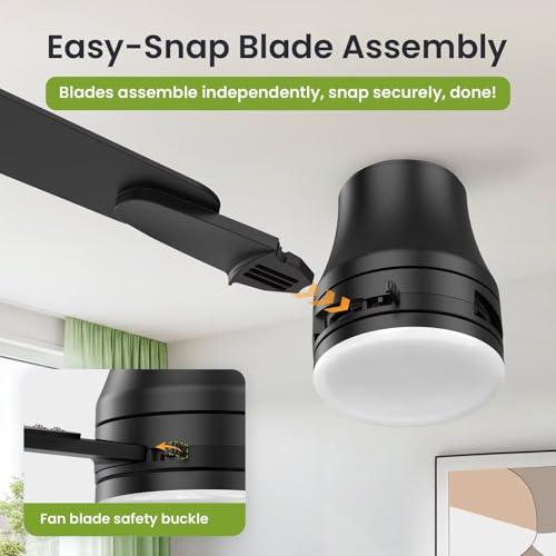 OSTIVE Ceiling Fans with Lights and Remote: 42 Inch Modern Ceiling Fan, Low Profile Flush Mount, Quiet Reversible DC Motor & 3CCT Dimmable LED for Bedroom Living Room Kitchen Indoo thumbnail 6