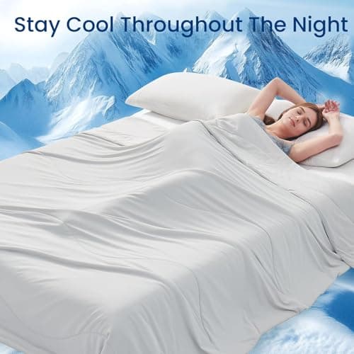Topcee Cooling Comforter Queen Size - 90"x90" Cooling Blanket for Hot Sleepers Menopause Q-max 0.45 Double-Sided Cooling Design Everlasting Cold Touch Summer Ice Blanket for Night 