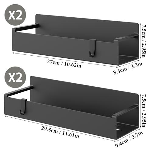 HuggieGems 4 Pack Magnetic Spice Rack Organizer for Refrigerator and Oven, Black Fridge Organizers and Storage for Kitchen thumbnail 8