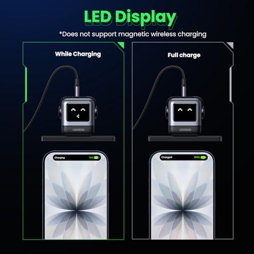 Cargador Rápido UGREEN Uno 30W USB C Robot GaN Compacto para iPhone y Más