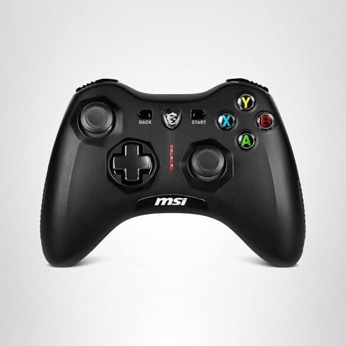 MSI Force GC30V2 Wireless Gaming Controller, Dual Vibration Motors, Dual Connection Modes, Interchangable D-Pads, Compatible with PC & Android, Black