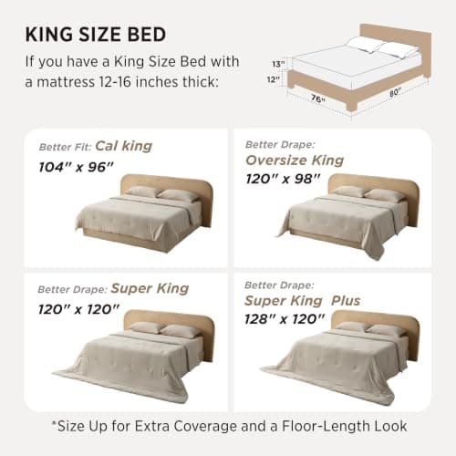 Miniatura de Juego de Edredón King Bedsure Pre-lavado Suave Beige 3 Piezas 3
