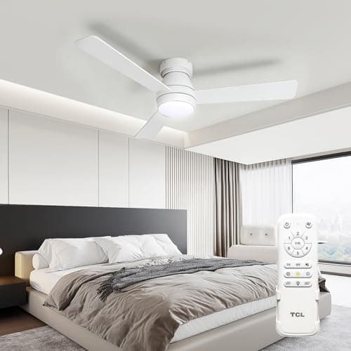Ventilador de Techo TCL 42" Perfil Bajo con Luz y Control Remoto, Blanco
