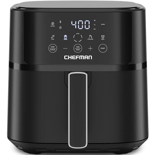 Chefman Air Fryer – 6 QT Compact Airfryer for Quick & Easy Meals in Minutes, Features Hi-Fry Technology for Extra Crisp, Touchscreen Controls with 4 Presets, Nonstick & Dishwasher 