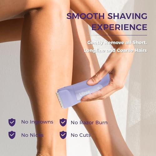Ufree 3-in-1 Women's Electric Razor with Ceramic Blades, IPX7 Waterproof Bikini Trimmer for Women, Pubic Hair Trimmer, Cordless Rechargeable Shaver for Legs, Armpit, Valentine's Gi thumbnail 3