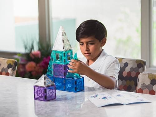 Tytan Toys Disney Frozen Magnetic Tiles Princess Castle - 68-Piece STEAM Building Set with Glitter Tiles & Elsa, Anna, Olaf Stickers - Educational Frozen Toys for Girls Age 3-4+ thumbnail 19
