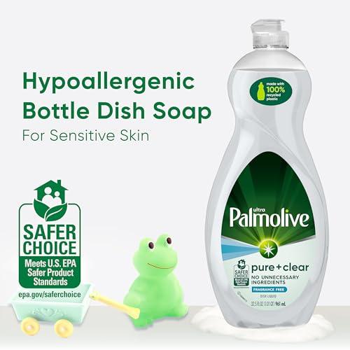 Palmolive Ultra Dishwashing Liquid Dish Soap, Pure + Clear Fragrance Free (Packaging may vary) - 32.5 Fluid Ounce (Pack of 3) thumbnail 2