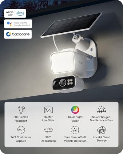 Tapo 2K Outdoor Pan/Tilt Wireless Floodlight Security Camera, C615F KIT
