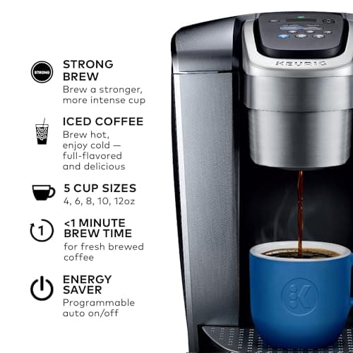 Cafetera Keurig K-Elite de Taza Única K-Cup (Plata Cepillada)