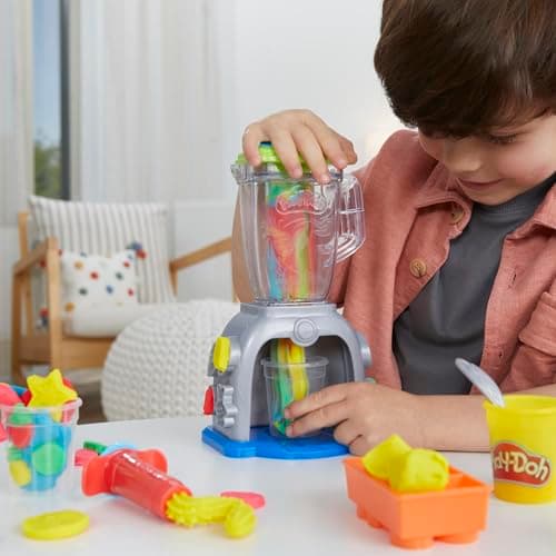 Play Doh Swirlin' Smoothies Toy Blender Playset, Play Kitchen Appliances, Kids Arts and Crafts Toys for 3 Year Old Girls and Boys and Up thumbnail 5