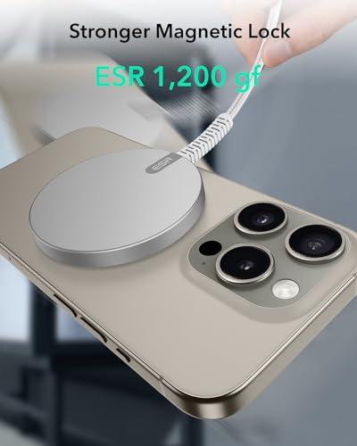 ESR for Magsafe Charger, 2 Pack 15W Wireless Charger, Magsafe Charger for iPhone 17/16/15/14/13/12, AirPods 4/3/Pro/Pro 2,Galaxy S25,Strong Magnetic Charging Pad with Type-C Cable,