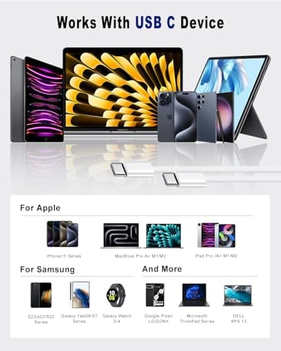 Miniatura de Cable USB-C a USB-C Wangmai, paquete de 2 de 1.8m y 60W, carga rápida para iPhone 15/16 y Samsung 6