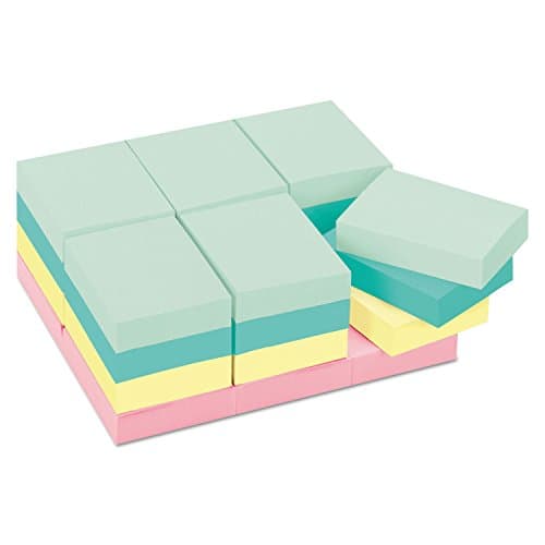 Notas Post-it Adhesivas, 24 Blocs (100 Hojas c/u), 1 3/8 x 1 7/8 pulg, Colección Beachside Café